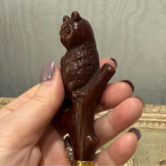 Vintage 70s Look Groovy Owl Figurine Brass Bottle Opener Adorable - Picture 5 of 16